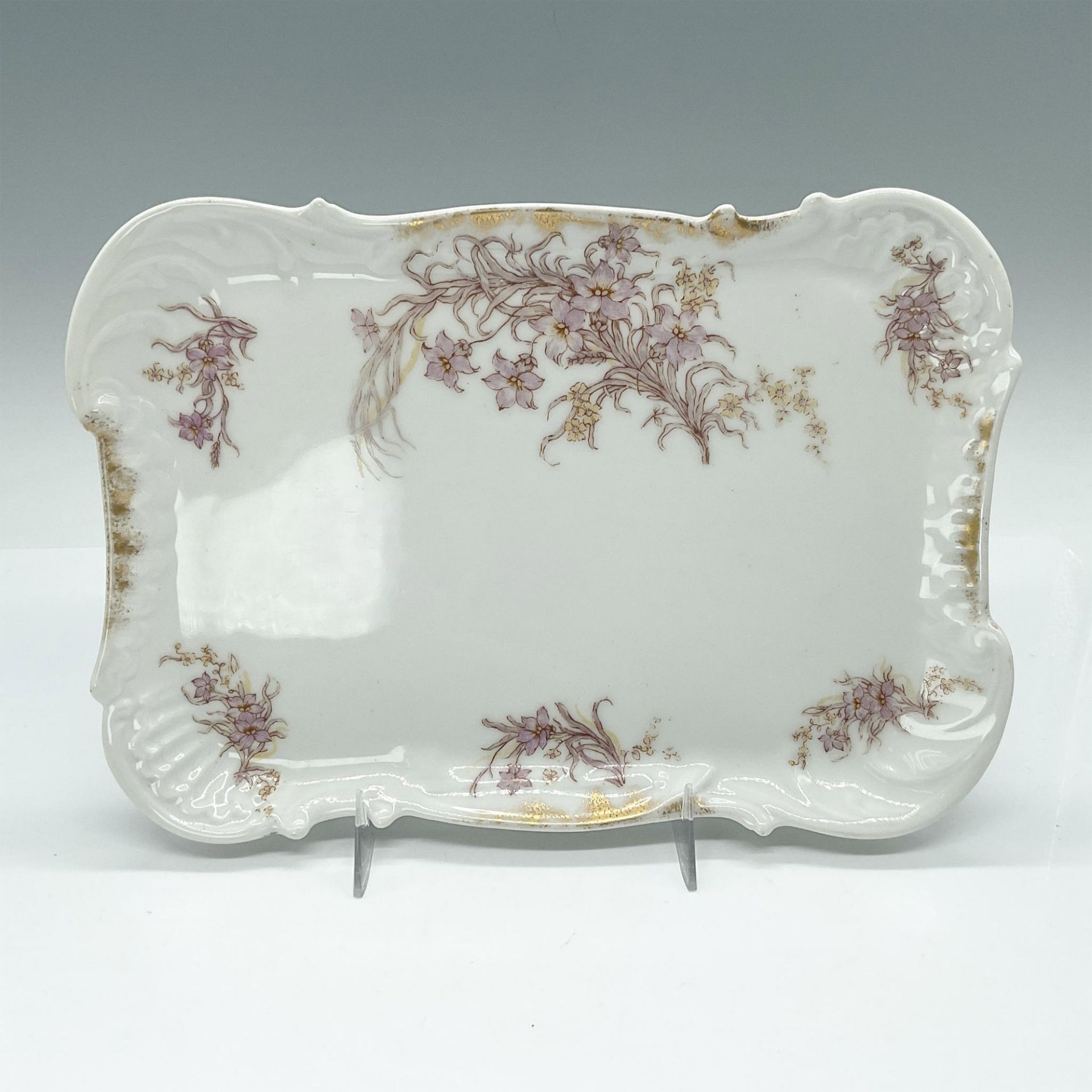 Elite BM Limoges France Porcelain Tray, Floral Motif