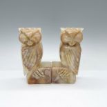 Pair of Vintage Stone Carved Owl Bookends