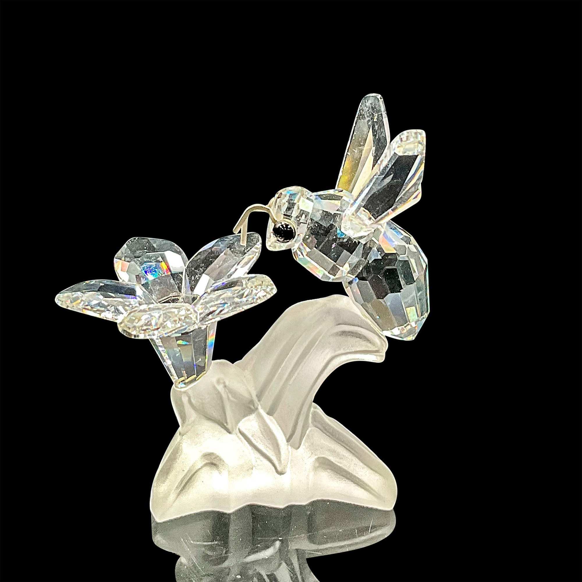 Swarovski Silver Crystal Figurine, Bumblebee on Flower