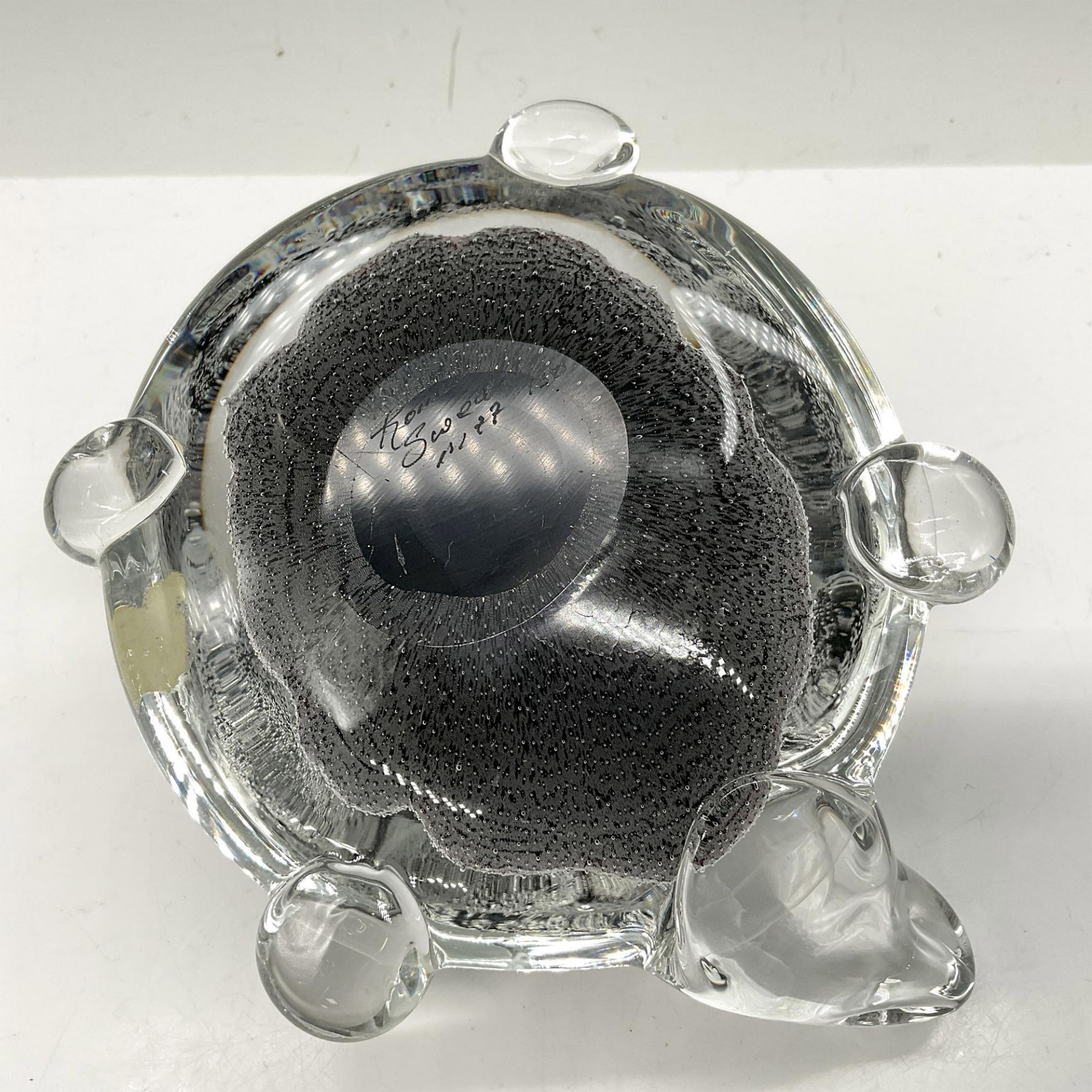 FM Ronneby Sweden Art Glass Turtle Paperweight, Signed - Image 4 of 4