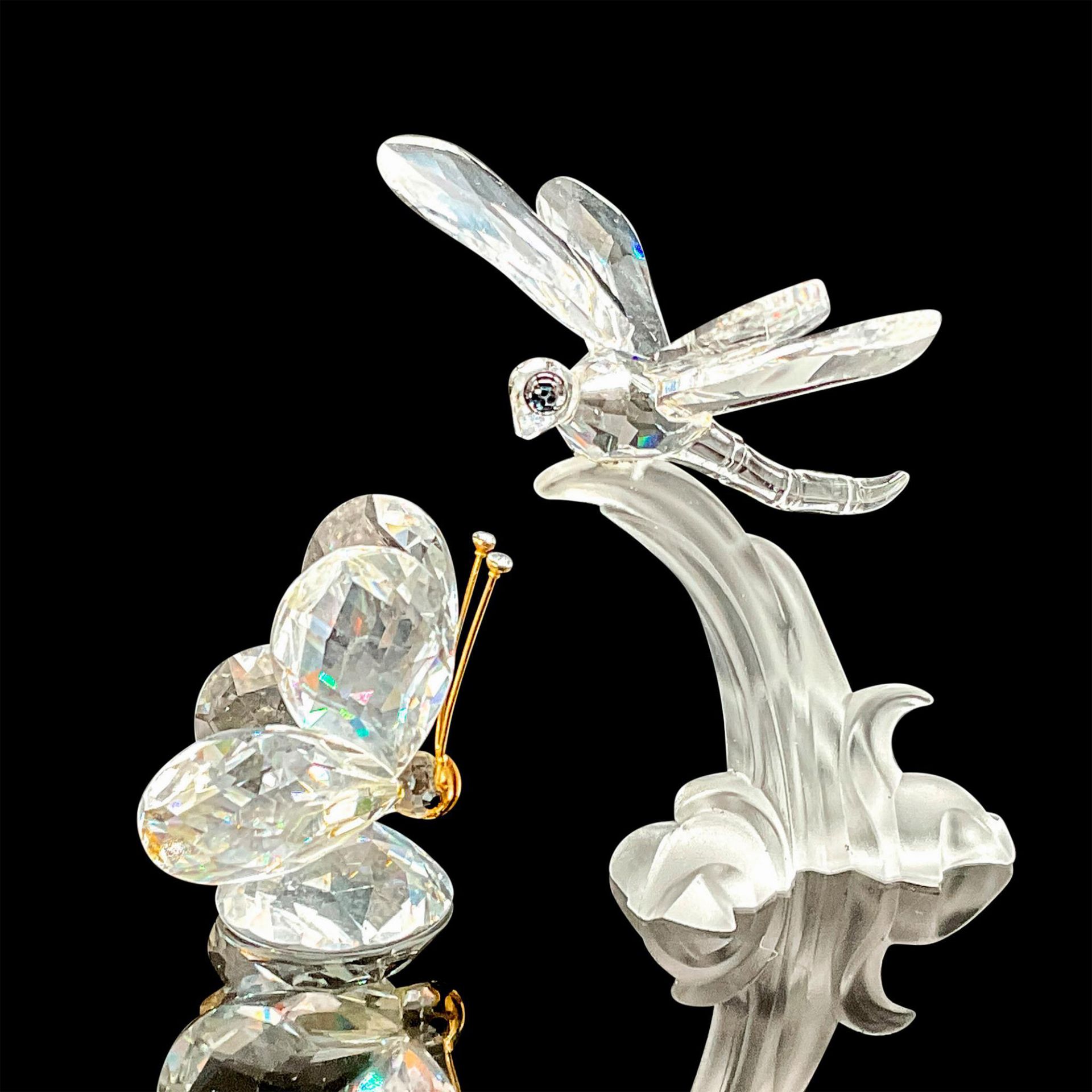 2pc Swarovski Crystal Figurine, Butterfly & Dragonfly - Image 2 of 3