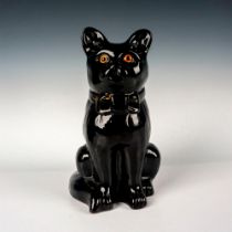 Jackfield or Barge Ware Pottery Figurine, Seated Cat