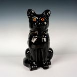 Jackfield or Barge Ware Pottery Figurine, Seated Cat