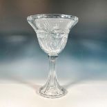 Tall Cut Glass Pedestal Vase