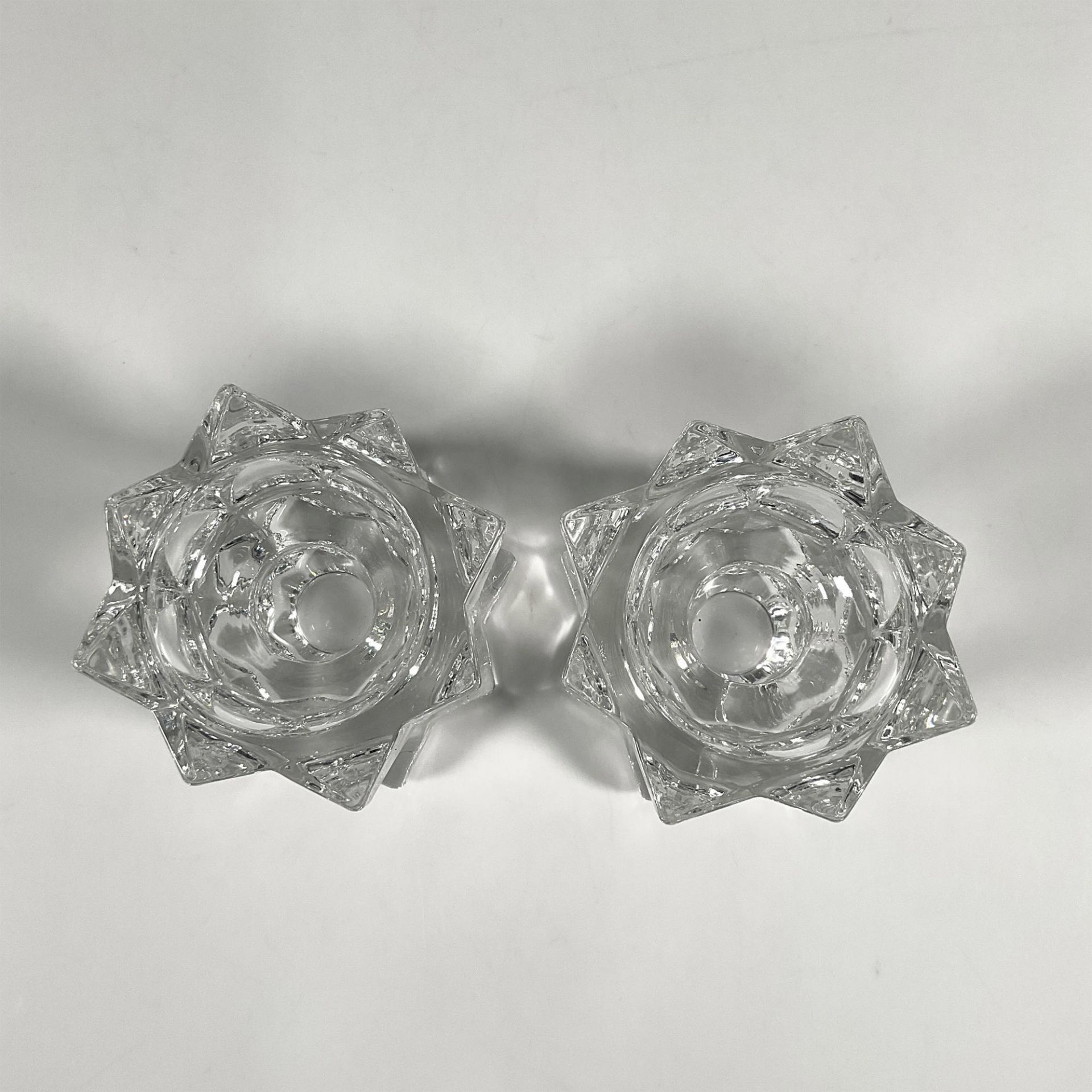 2pc Clear Crystal Candlesticks - Image 2 of 3