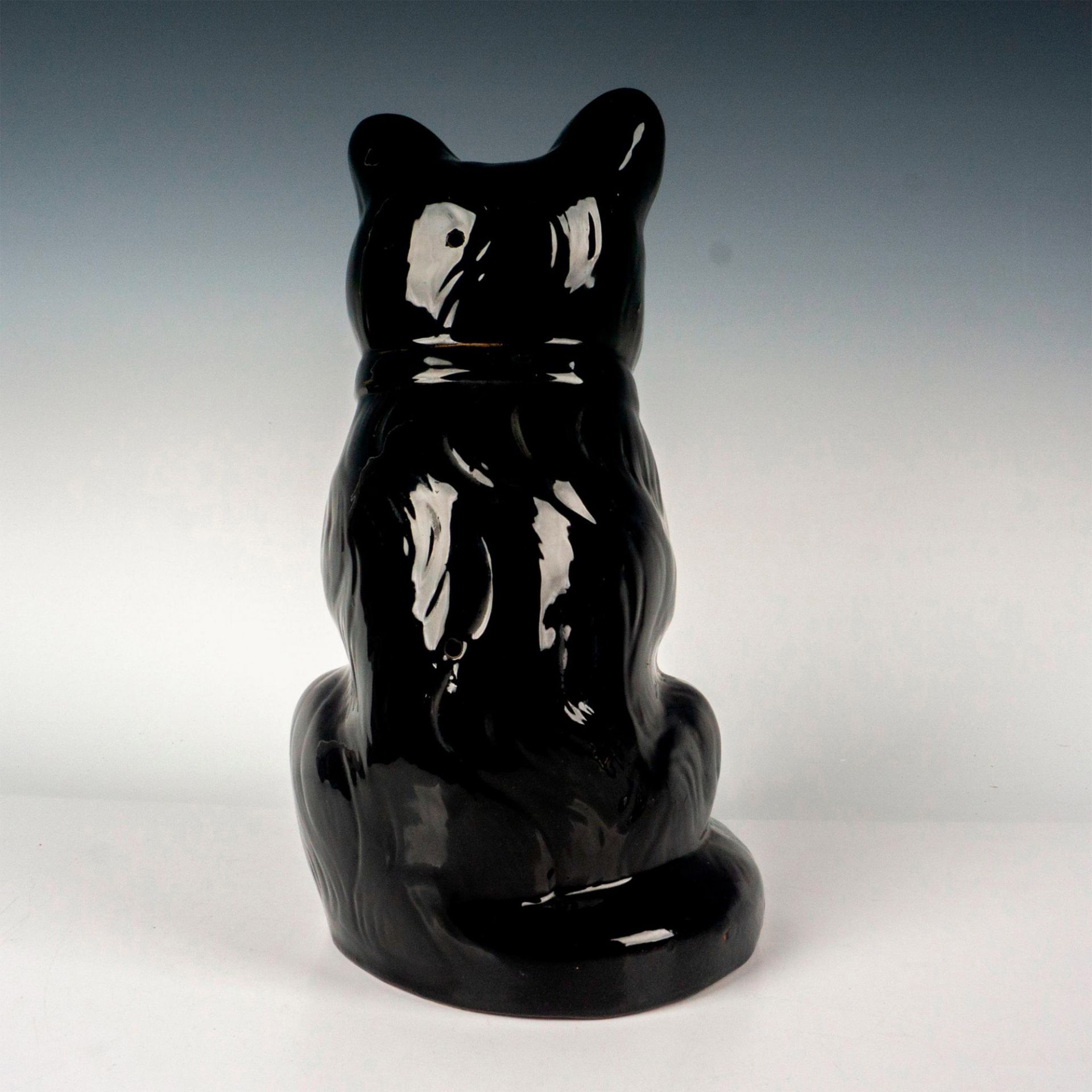 Jackfield or Barge Ware Pottery Figurine, Seated Cat - Image 2 of 3