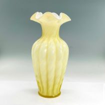 Fenton Glass Yellow and White Candle Glow Vase
