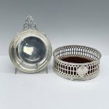 2pc Vintage Sterling Silver Wine Coaster and Tasting Cup