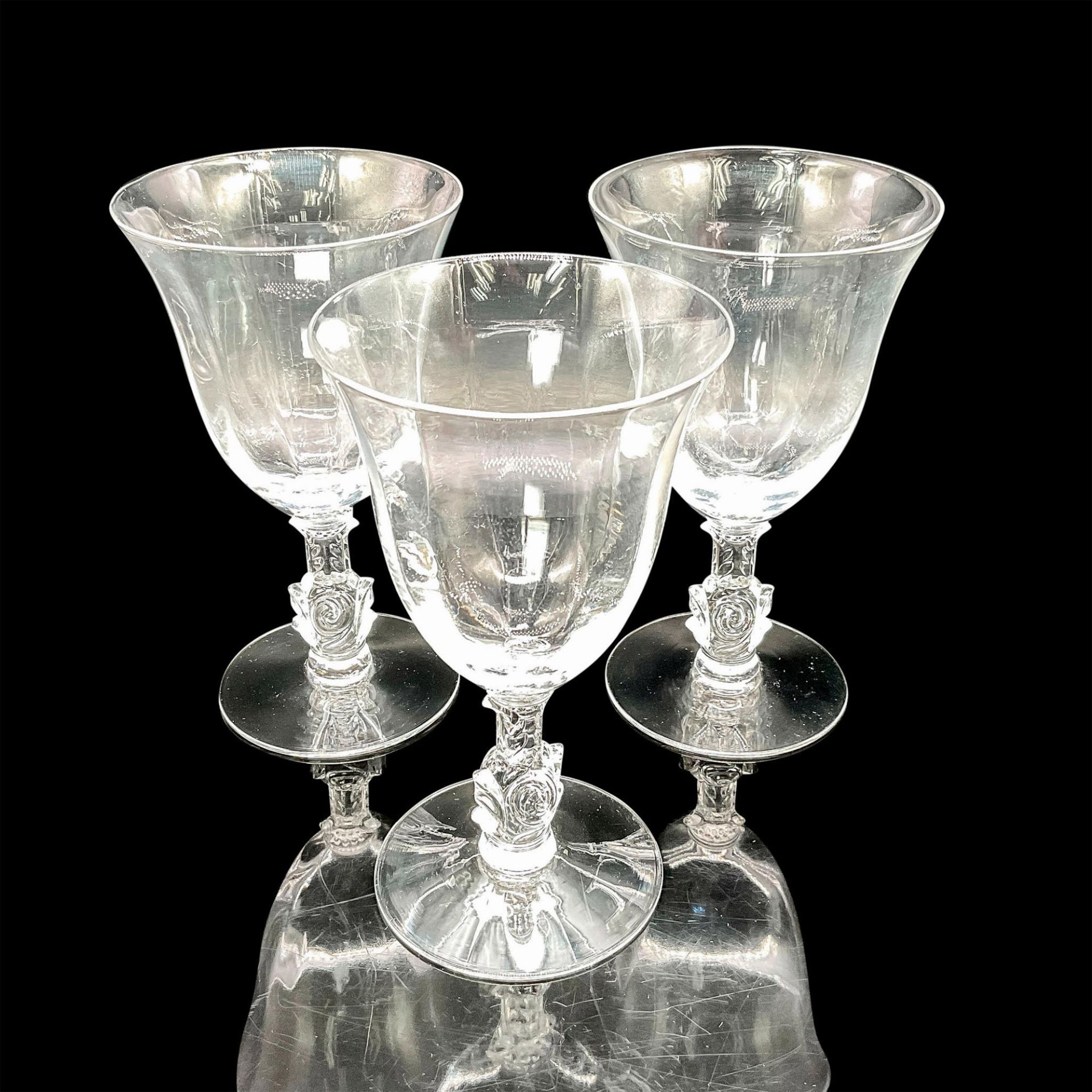 3pc Clear Glass Water Goblets - Image 2 of 3