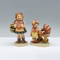 2pc Goebel Hummel Figurine, Valentine Girl and Doll Mother