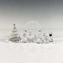 10pc Swarovski Crystal Figurines, Nativity Scene and Tree