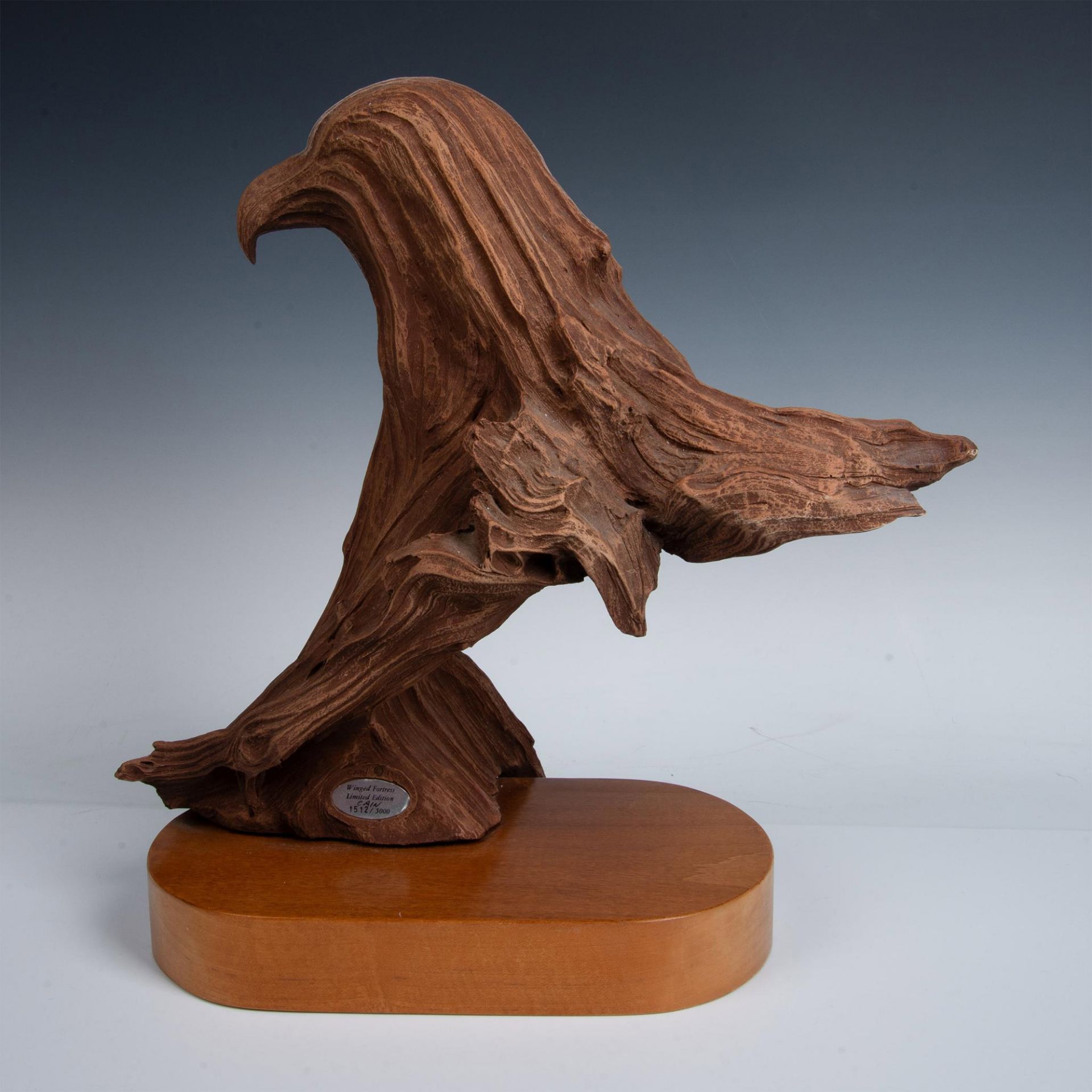 Rick Cain Wood Resin Sculpture, Winged Fortress - Bild 3 aus 6