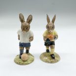 2pc Royal Doulton Bunnykins Figurines, Footballers