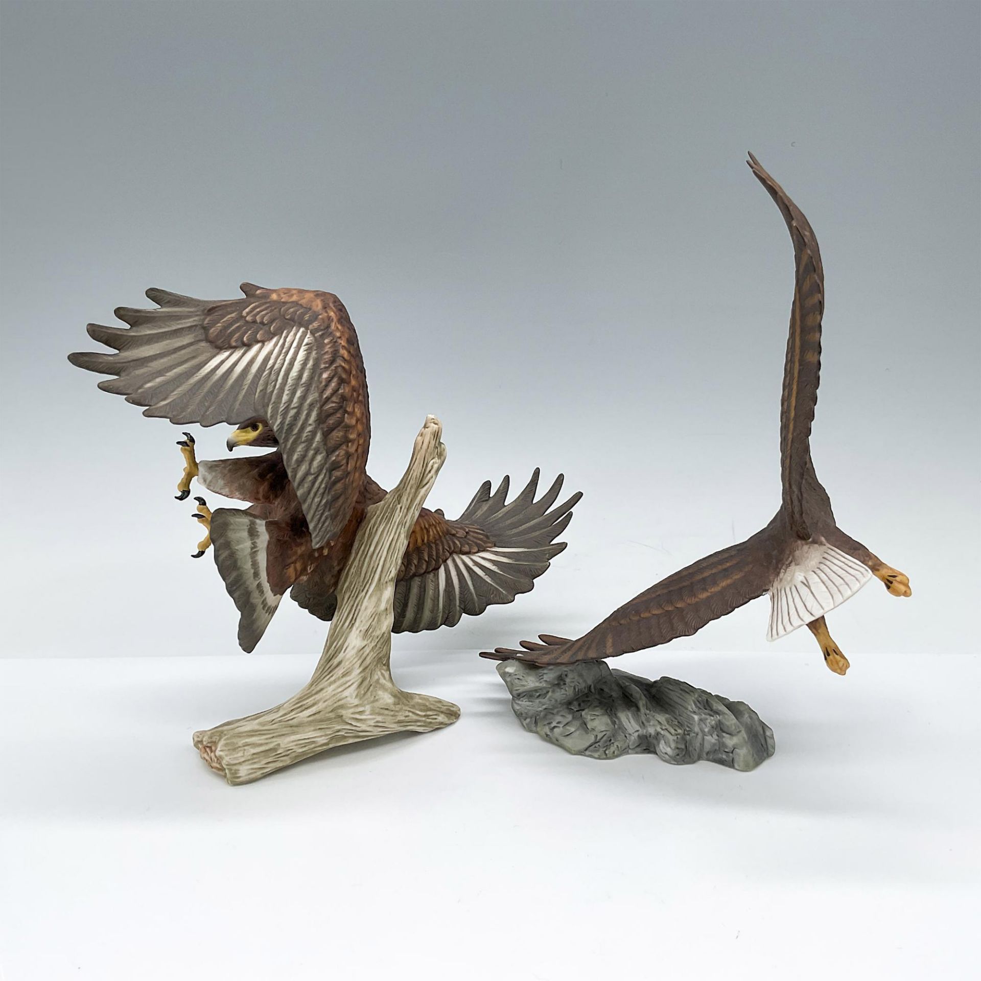 2pc Franklin Mint Noble Bird Figurines, Eagles - Image 2 of 4