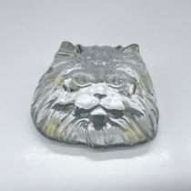 Daum Crystal Cat Face Paperweight