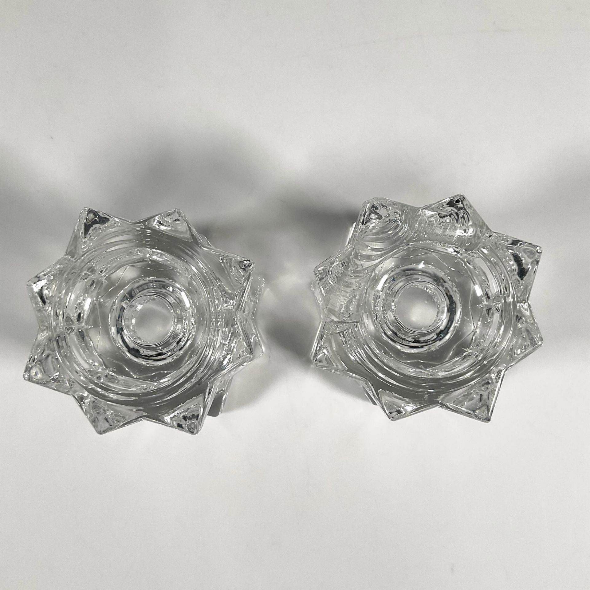 2pc Clear Crystal Candlesticks - Image 3 of 3