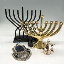 3pc Judaica Menorah, Star of David + House Blessing