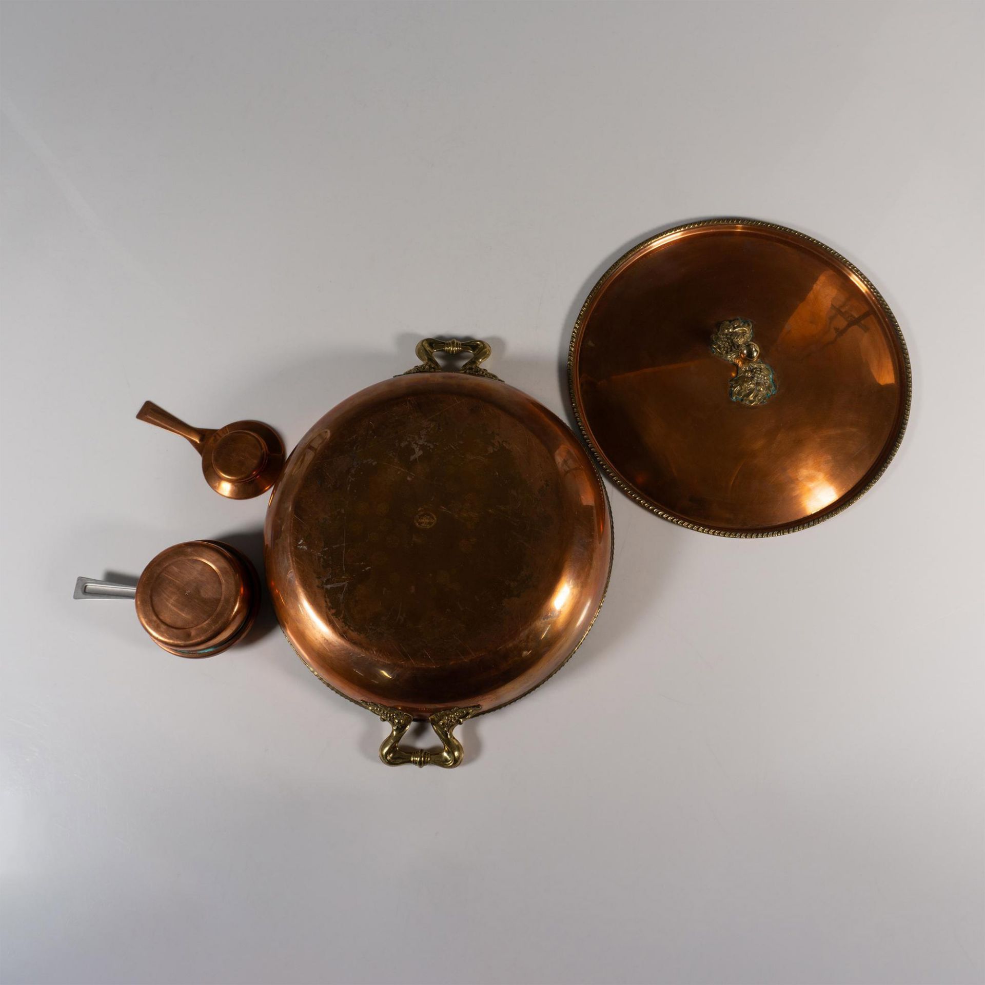 3pc Copper Cookware, Bongusto Braiser and Swiss Burner - Image 3 of 8