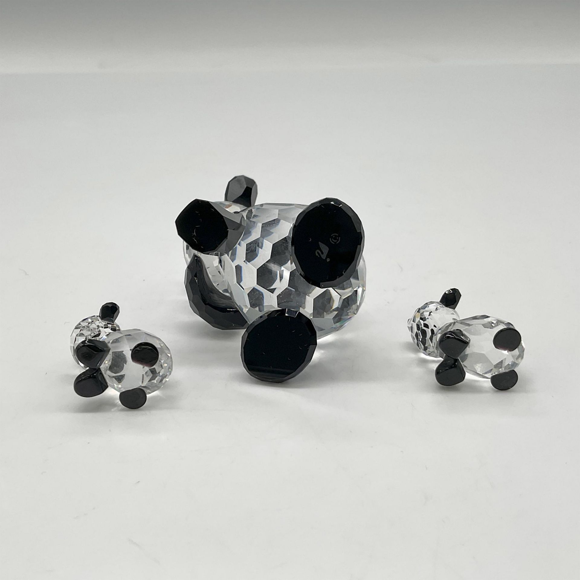 3pc Swarovski Crystal Figurines, Mother Panda and Babies - Image 3 of 3