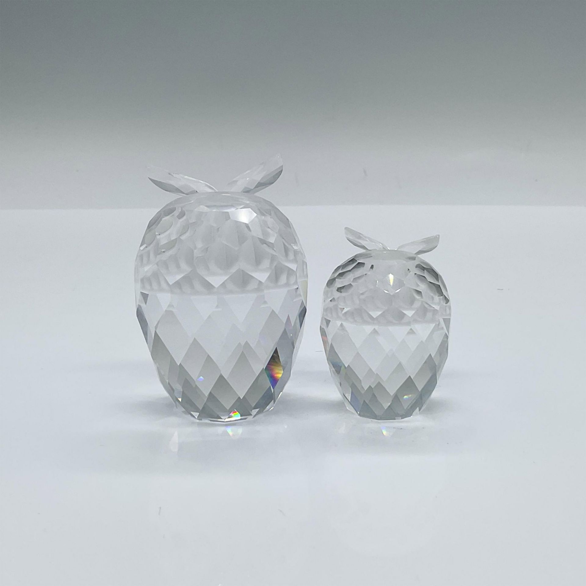 2pc Swarovski Crystal Figurines, Large and Small Owl - Image 2 of 3
