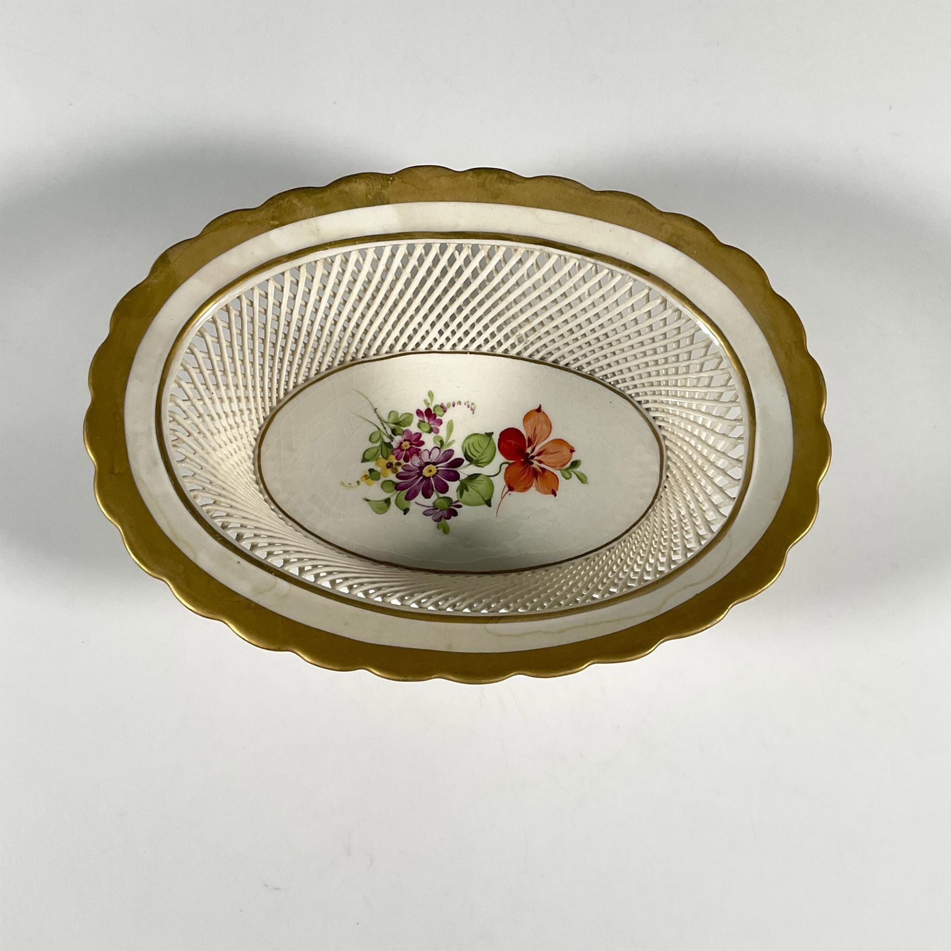Von Schierholz Porcelain Reticulate Floral Basket - Bild 2 aus 3