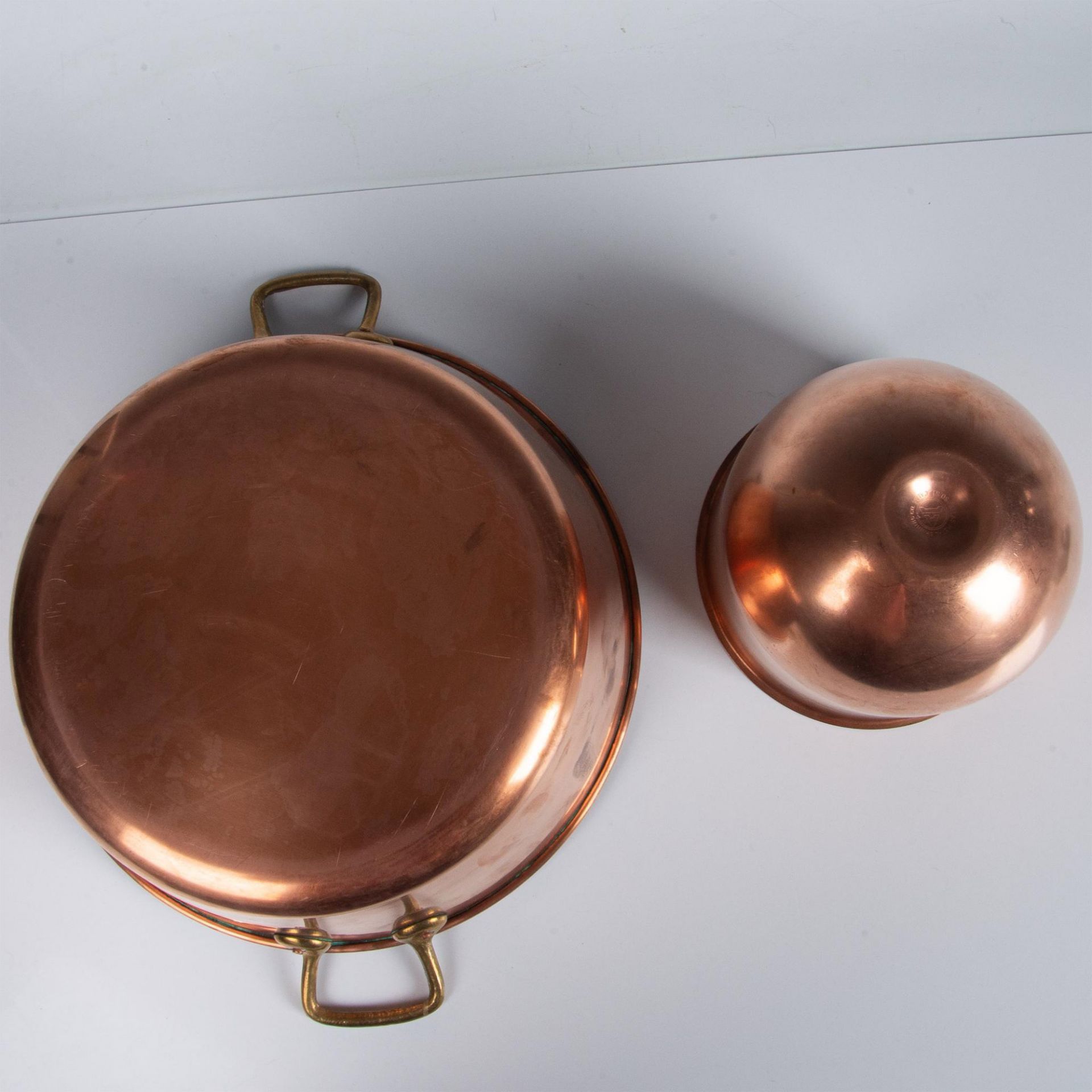 2pc Copper Cookware, Mixing Bowl and Jam Pot - Image 3 of 4