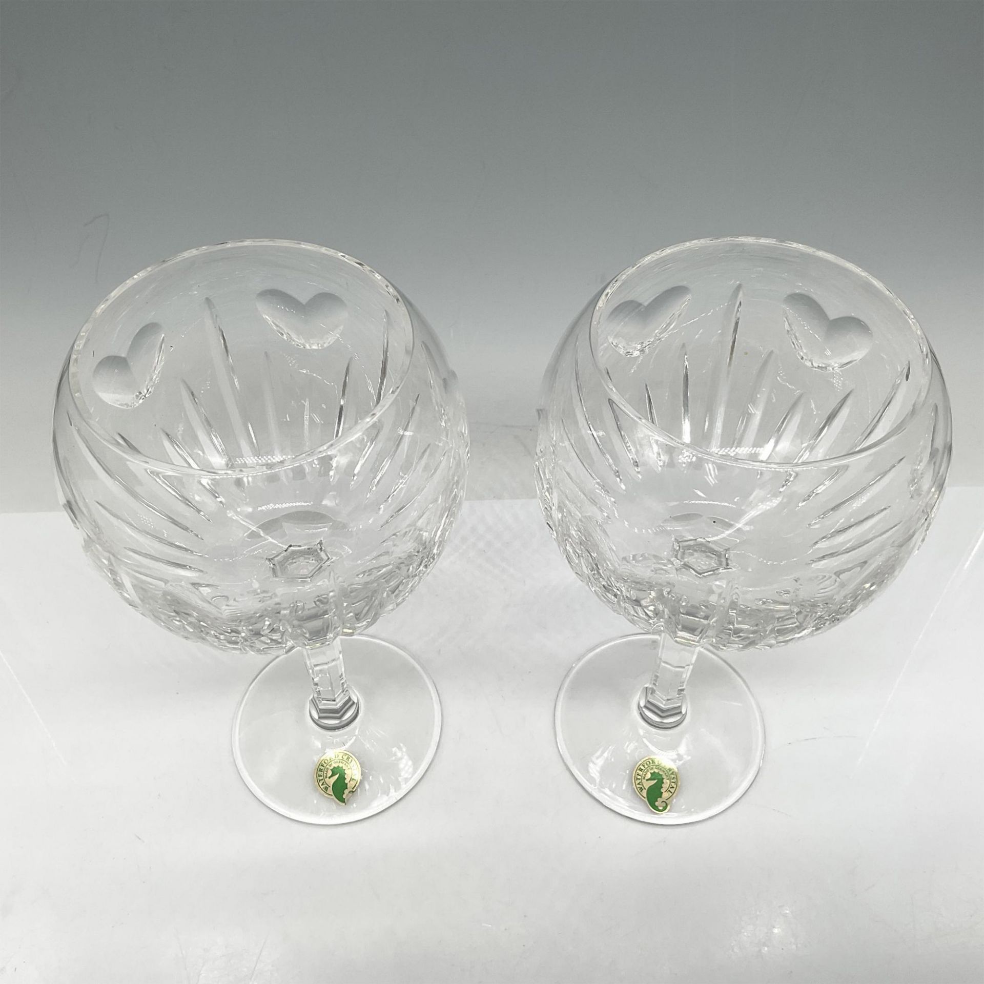 2pc Waterford Crystal Toasting Goblets, Millenium Love - Image 2 of 4