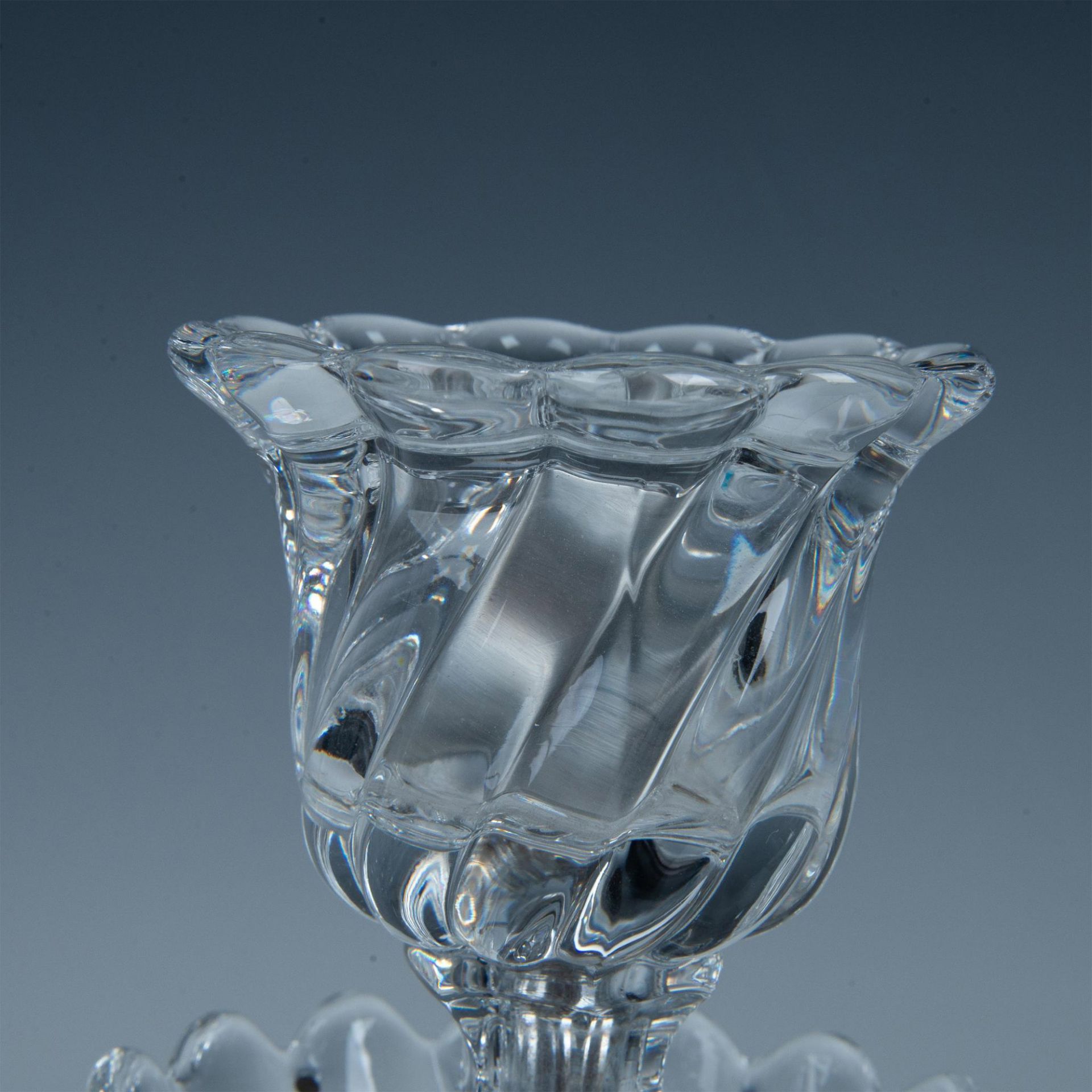 Baccarat Crystal Candelabra, Bambous Swirl - Image 4 of 5