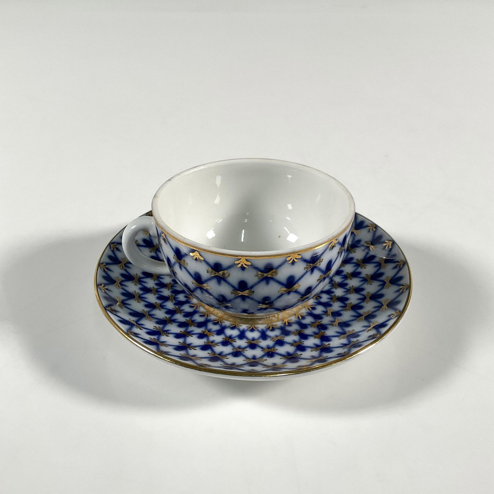 2pc Lomonosov Porcelain Demitasse Cup and Saucer - Image 2 of 4