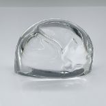 Steuben Glass Crystal Paperweight, Cat