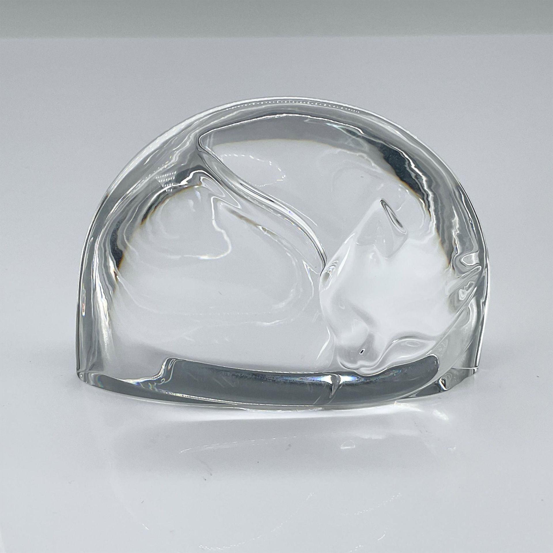 Steuben Glass Crystal Paperweight, Cat