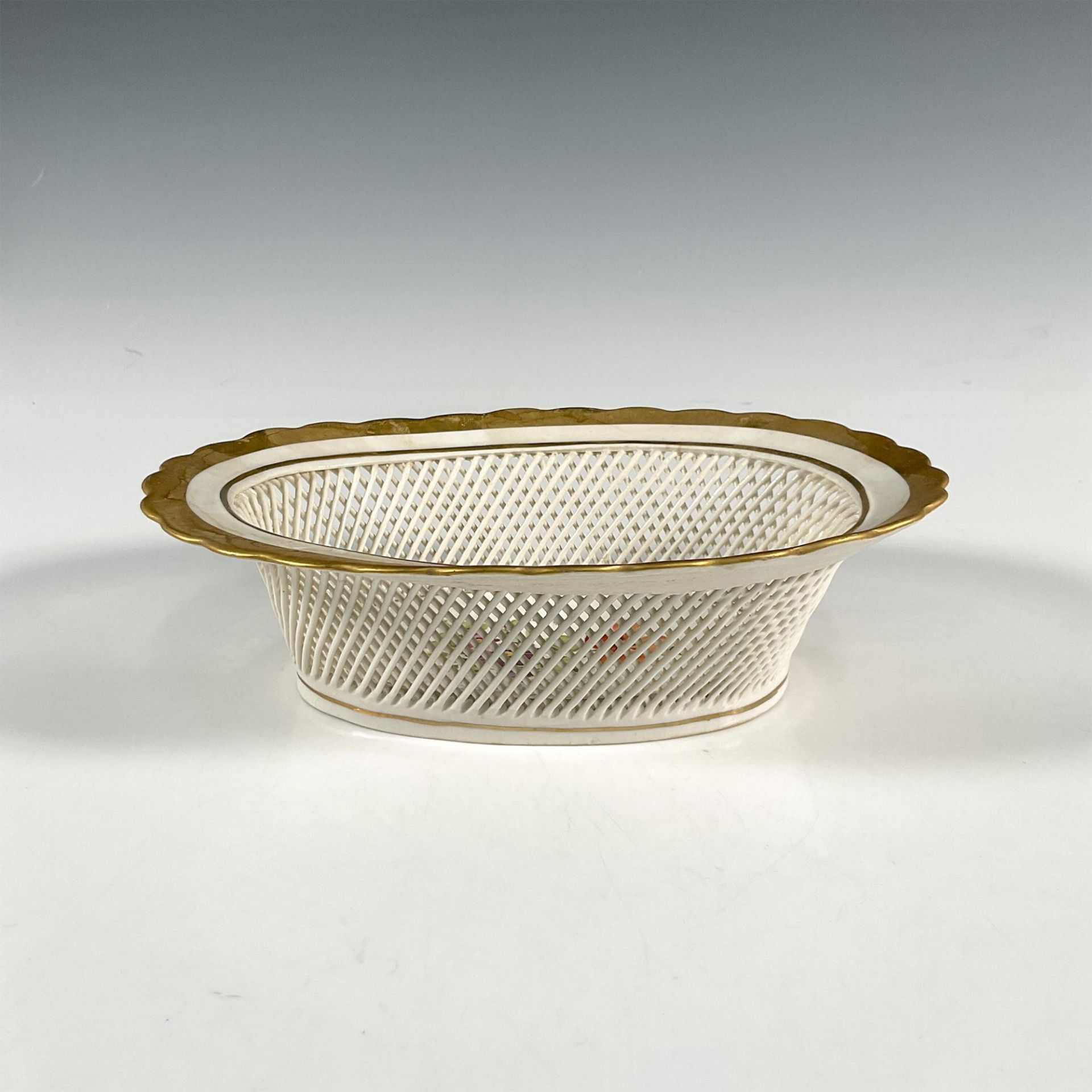 Von Schierholz Porcelain Reticulate Floral Basket
