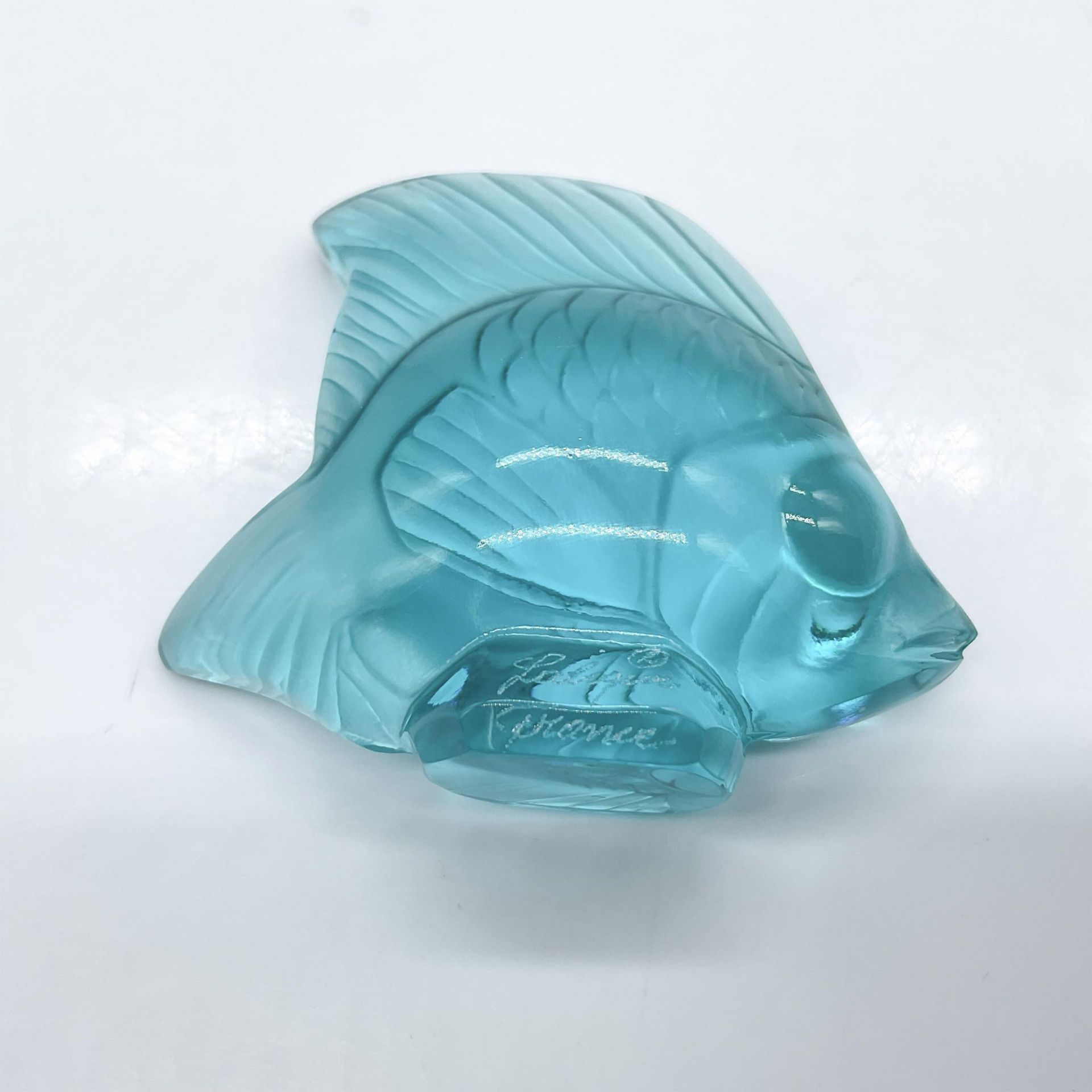 Lalique Glass Turquoise Fish Figurine - Bild 3 aus 3