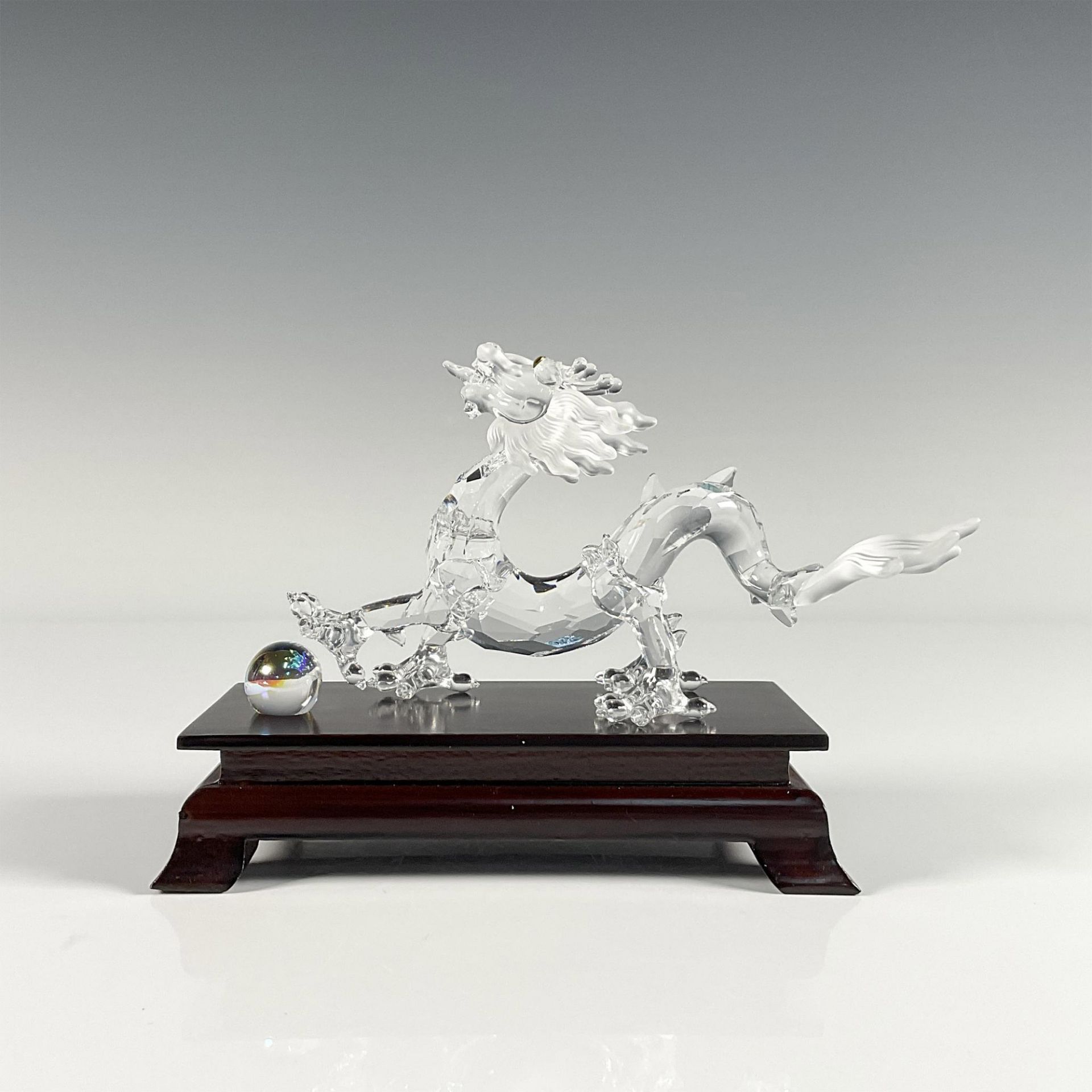 2pc Swarovski Crystal Figurine, Dragon with Stand