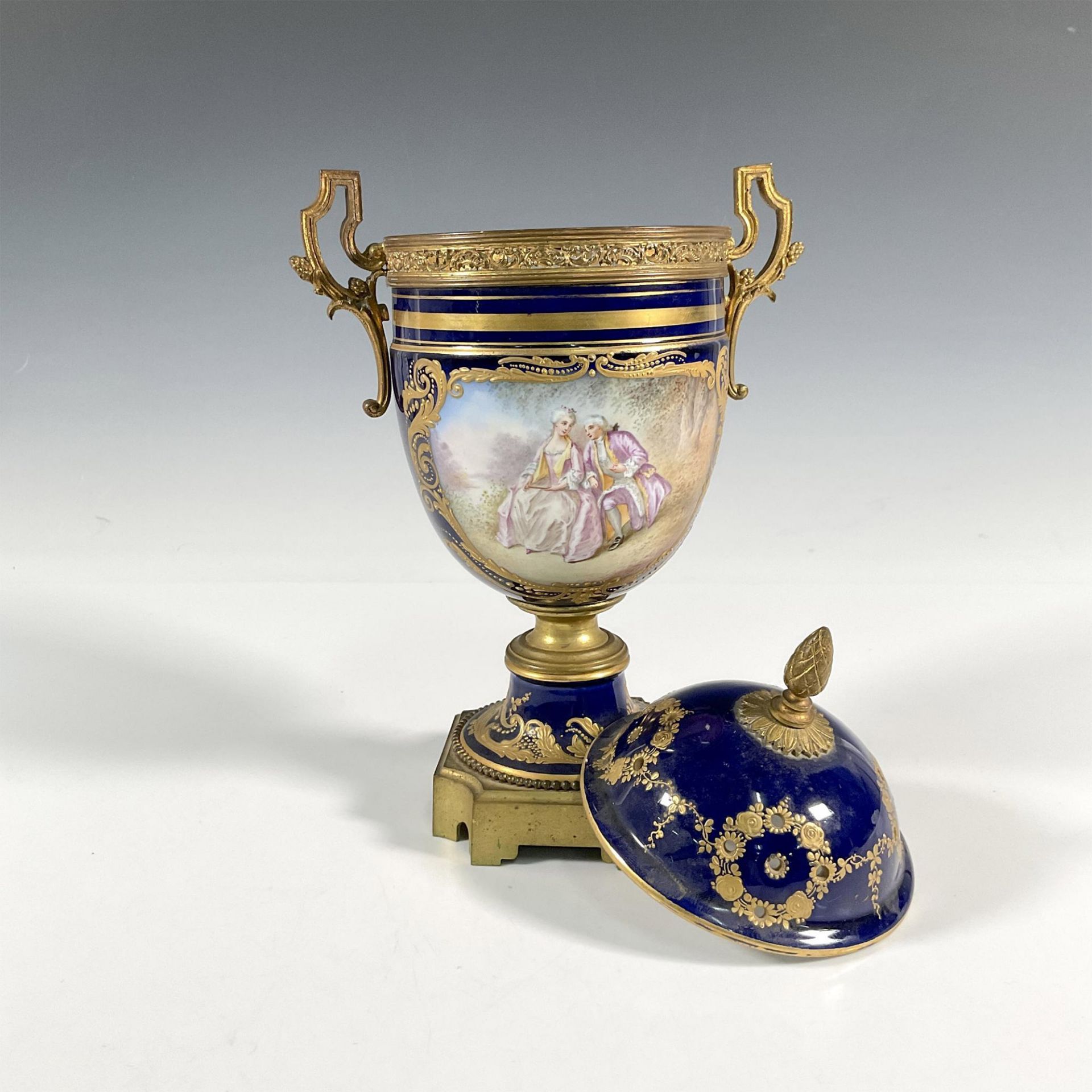 Sevres Porcelain and Bronze Mounted Vase with Lid - Image 3 of 4