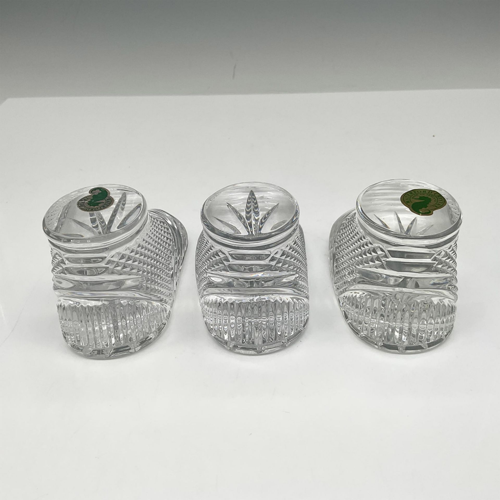 3pc Waterford Crystal Baby Booty Paperweights - Bild 2 aus 3