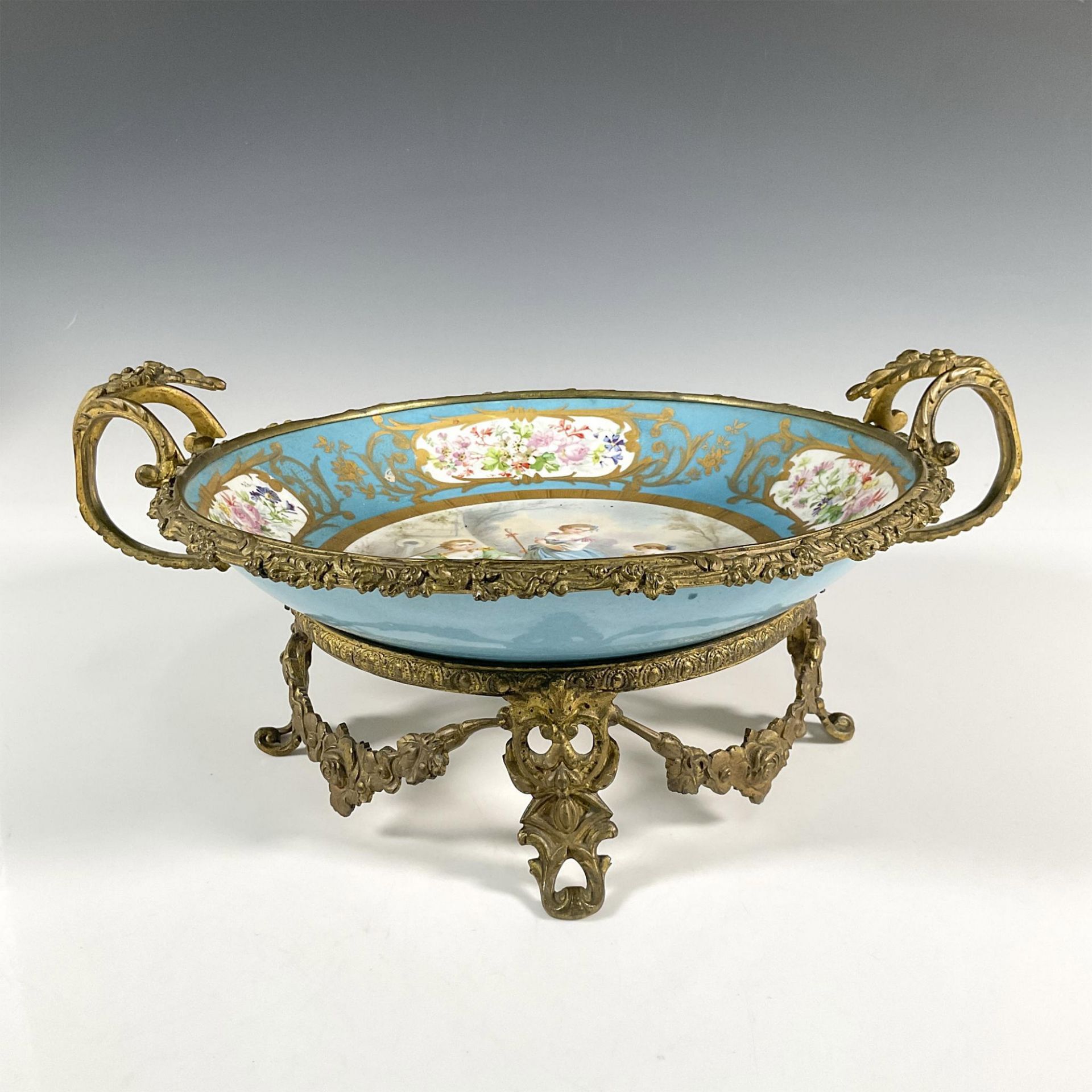 Sevres Metal Mounted Porcelain Charger