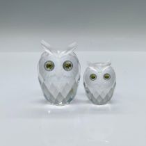 2pc Swarovski Crystal Figurines, Large and Small Owl