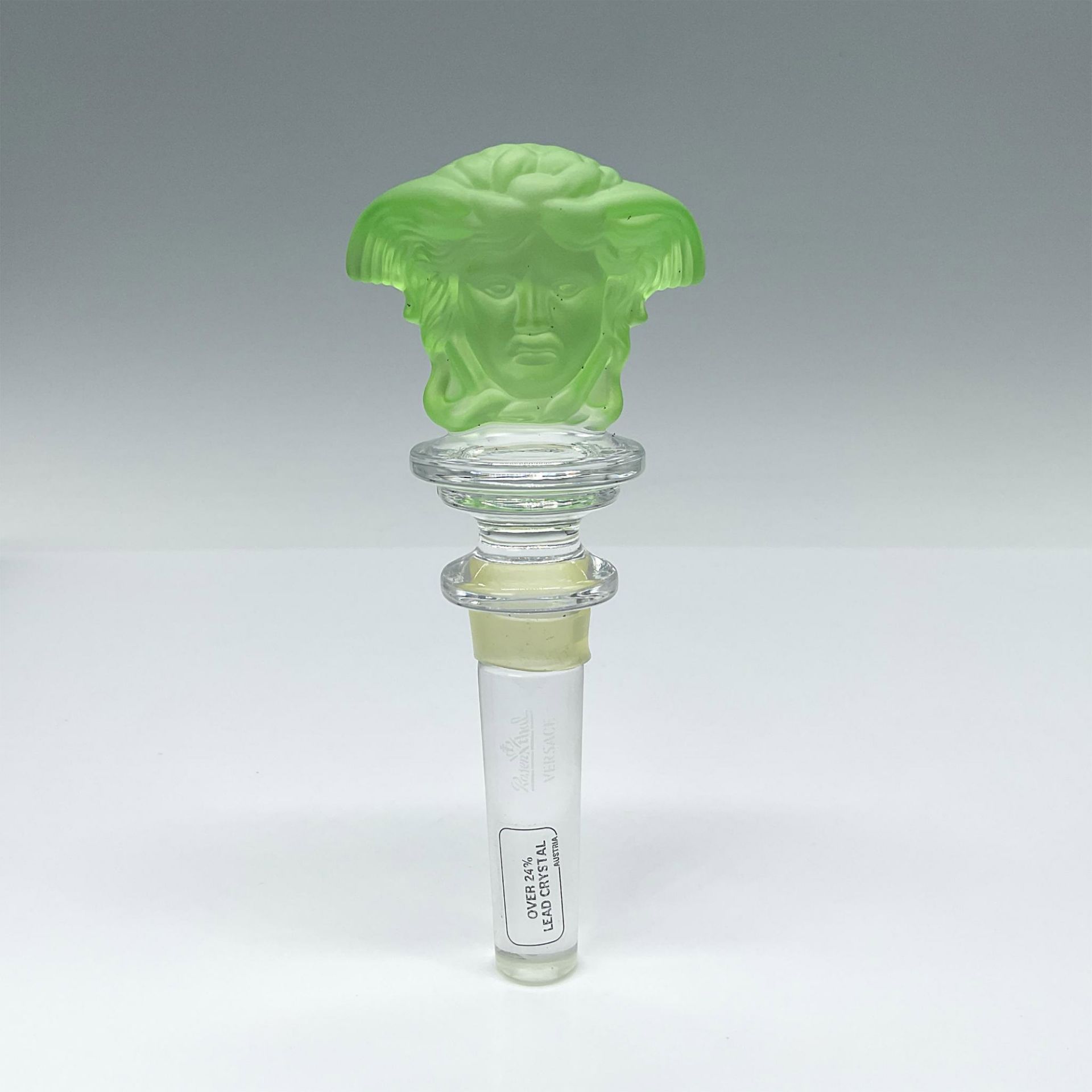 Rosenthal Versace Medusa Head Crystal Bottle Stopper, Green - Image 2 of 3