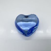 Baccarat Blue Crystal Heart Paperweight