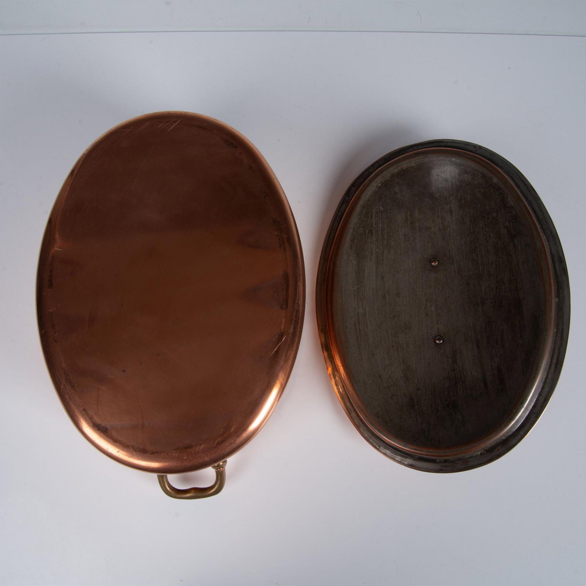 2pc Large Copper Cookware, Covered Oval Stewpan - Bild 4 aus 4