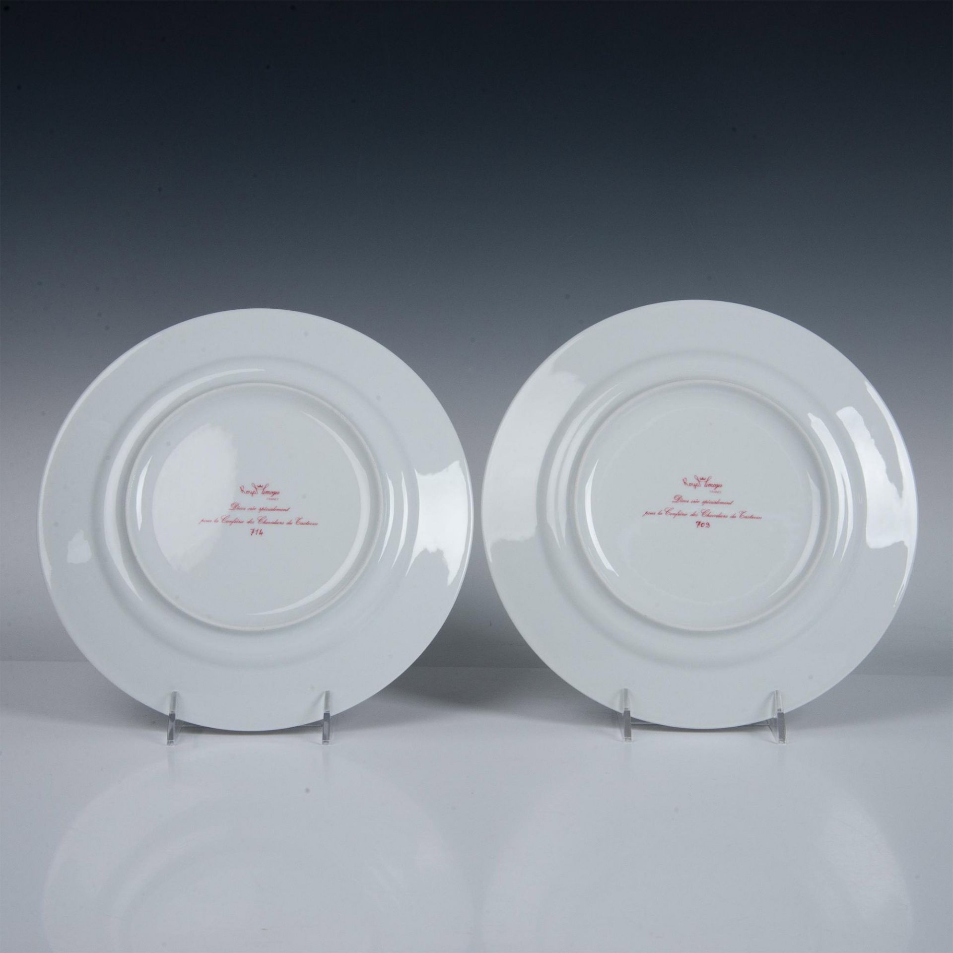 6pc Limoges Plates, Confrerie des Chevaliers du Tastevin - Image 3 of 7