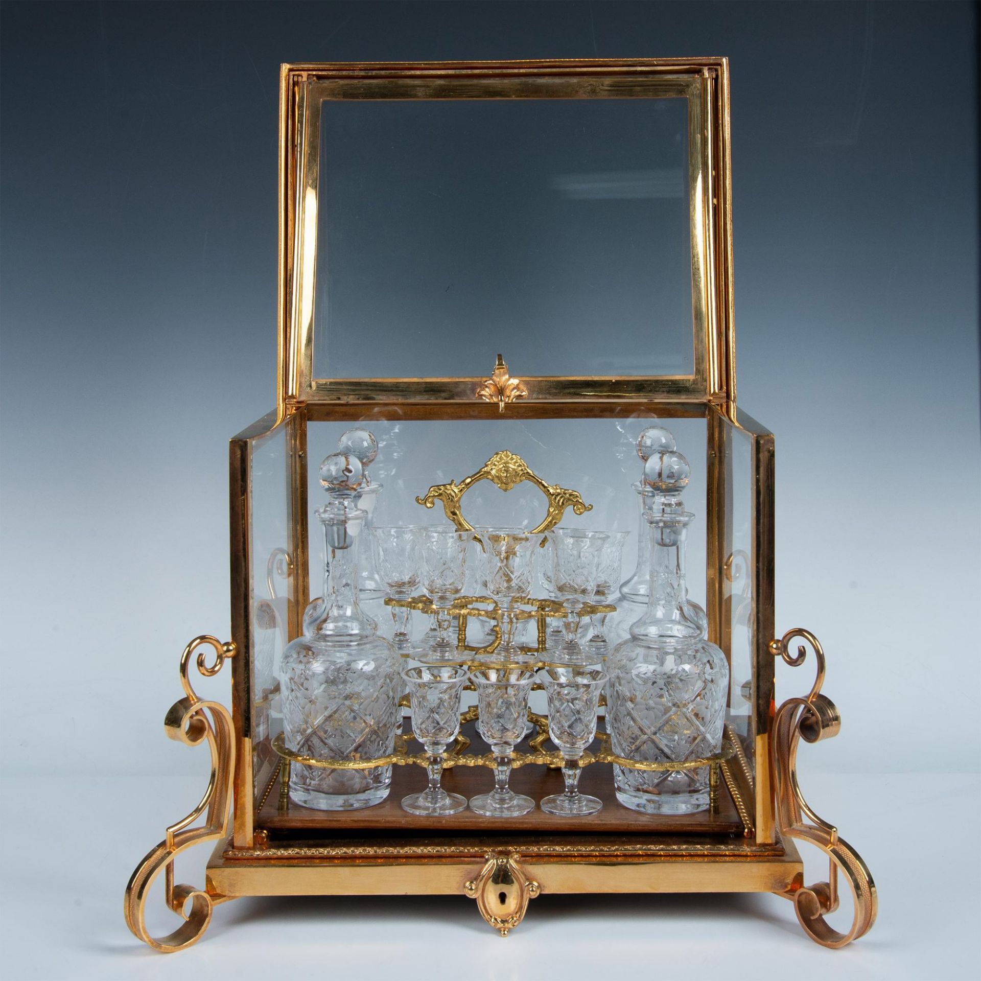 Baccarat Ormuolu Bronze Crystal Glass Liqueur Case - Image 6 of 9
