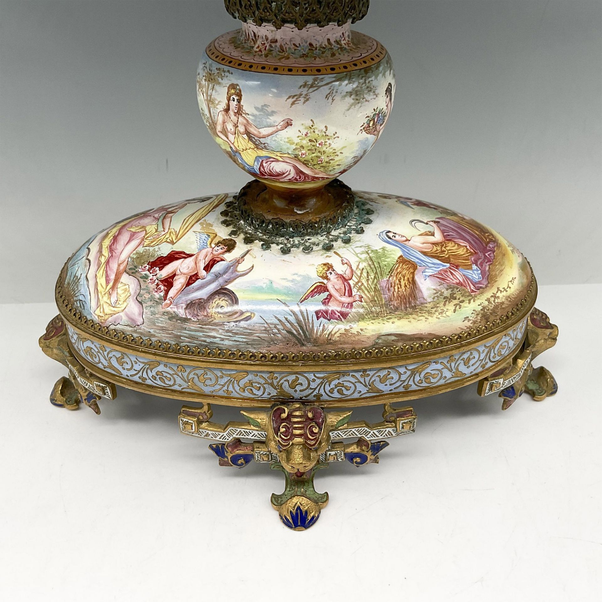 French Sevres Gilt Bronze Pedestal Centerpiece Bowl - Bild 4 aus 4