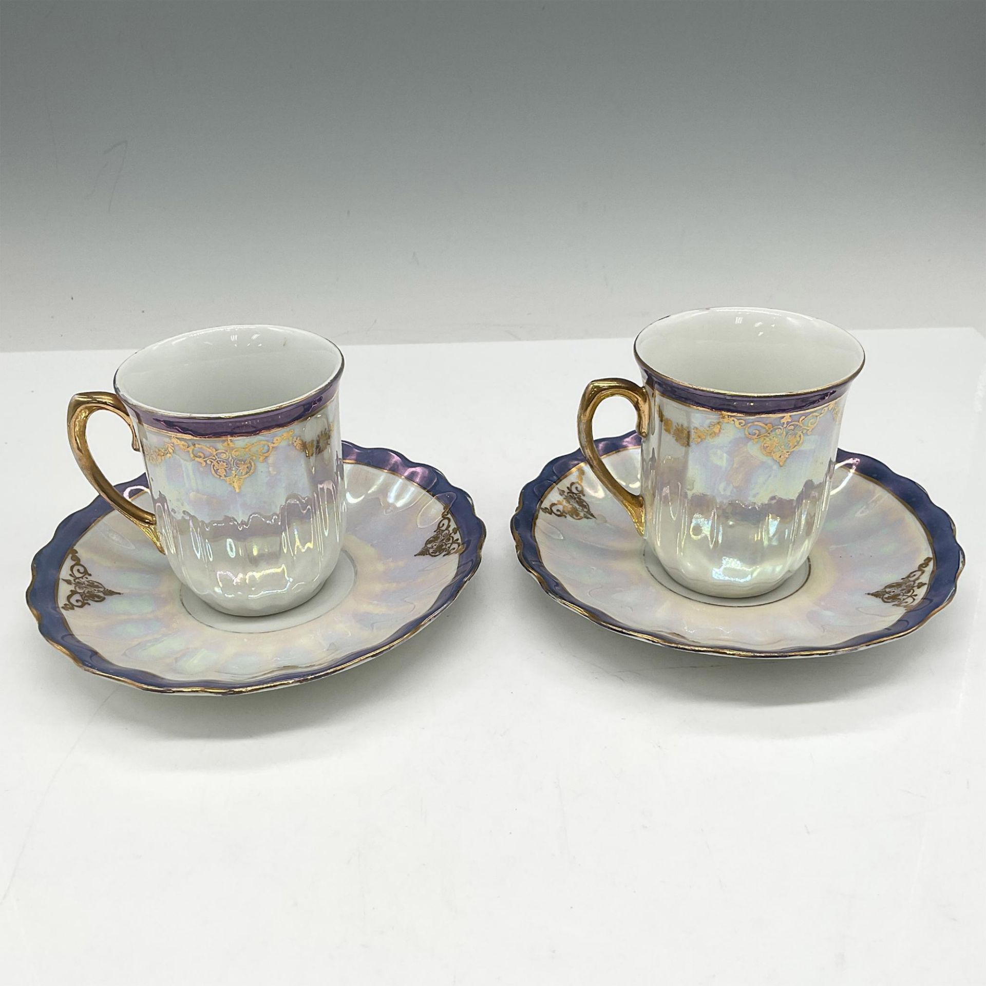 4pc Bavarian Porcelain Demitasse Cups and Saucers - Bild 2 aus 3