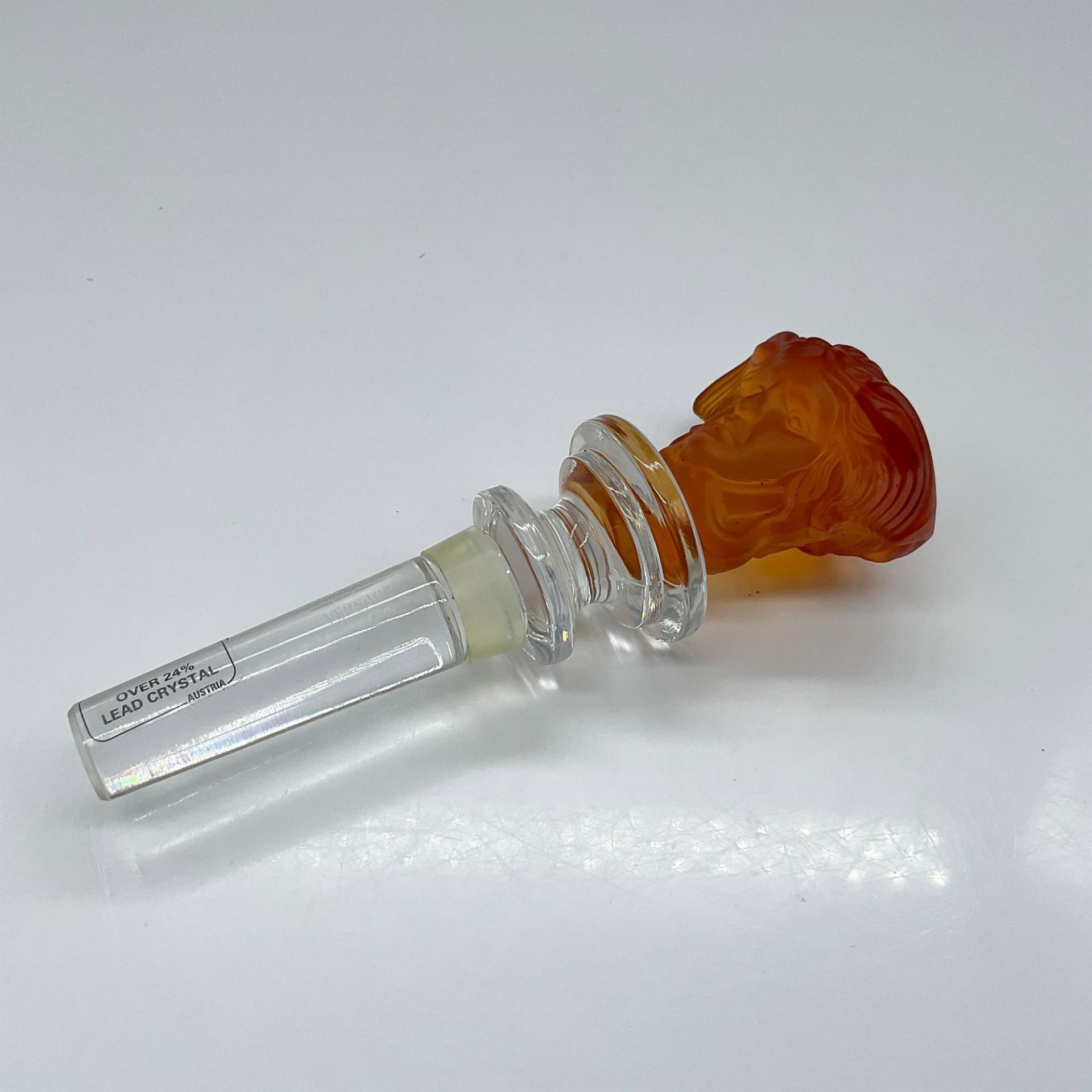 Rosenthal Versace Medusa Head Crystal Bottle Stopper, Orange - Bild 2 aus 3