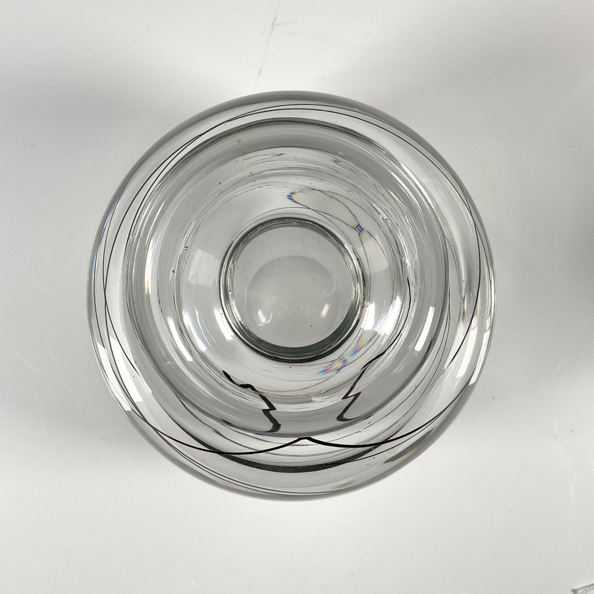 Kosta Boda Crystal Sphere Swirl Vase - Image 2 of 3