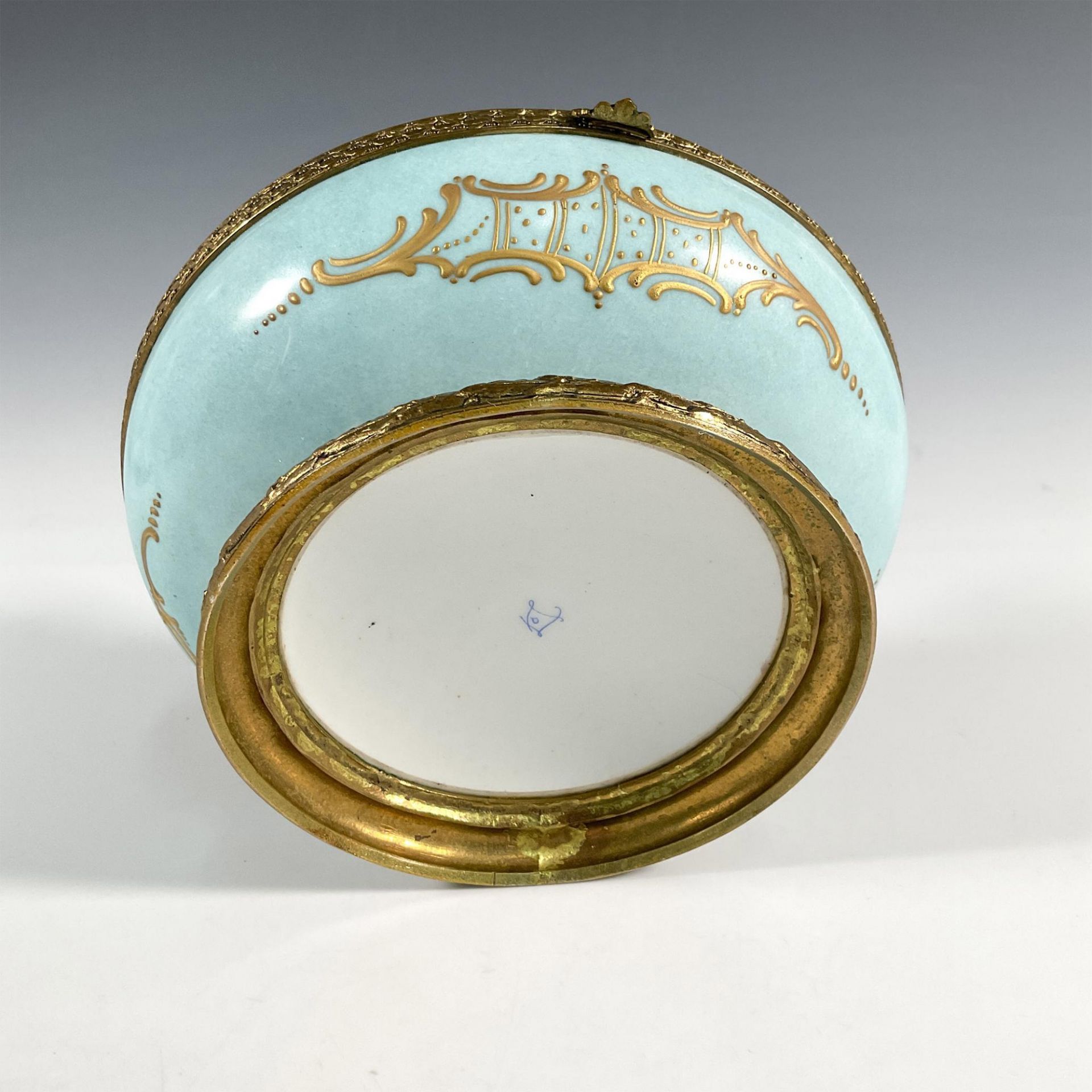 Sevres Porcelain Hand Painted Large Round Box - Image 5 of 5