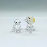 2pc Swarovski Crystal Figurines, Chimpanzee & Gorilla Young