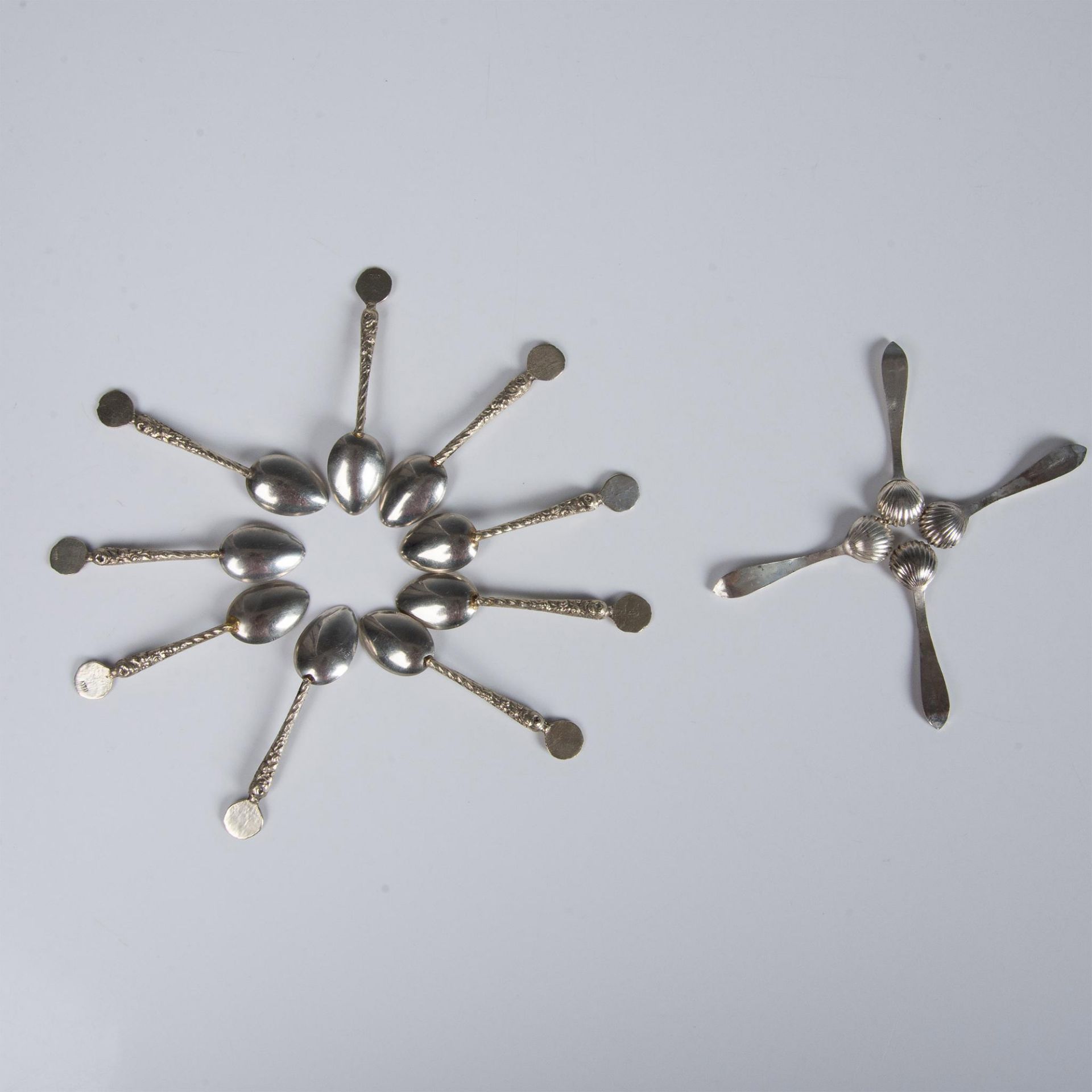 13pc Demitasse Spoons with Deity Heads and Shell Motif - Image 2 of 6